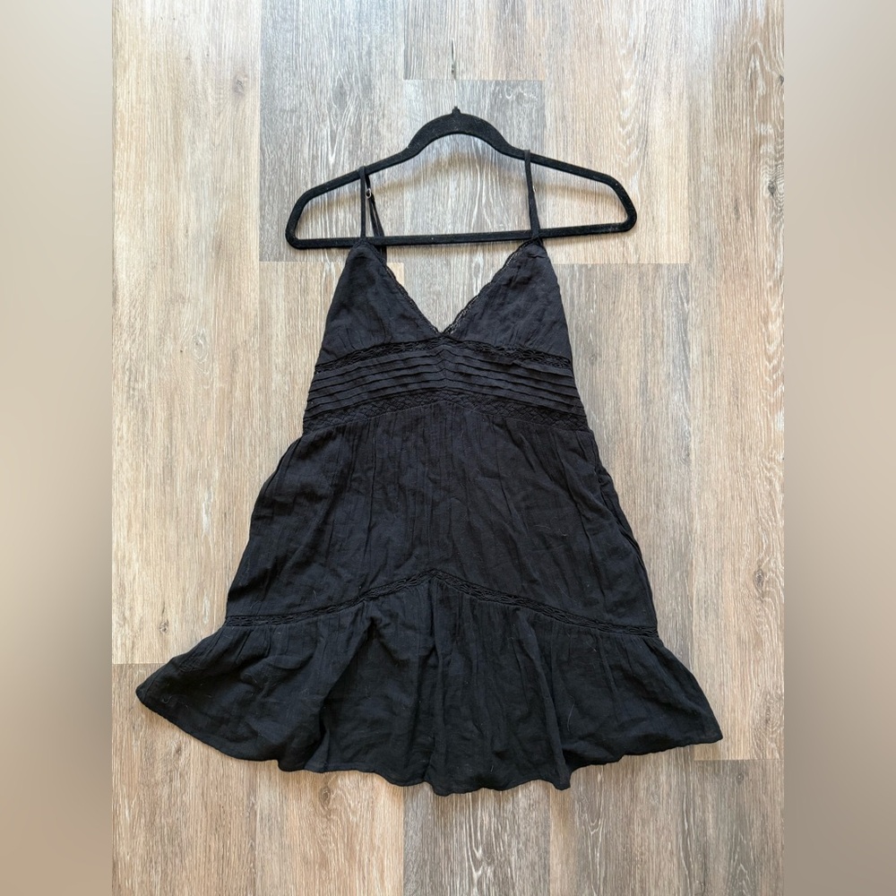 Black Lace Trim Dress